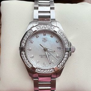 ⭐️HOST PICK ⭐️ Tag Heuer Ladies 32mm Aquaracer with Pearl Face & Diamonds